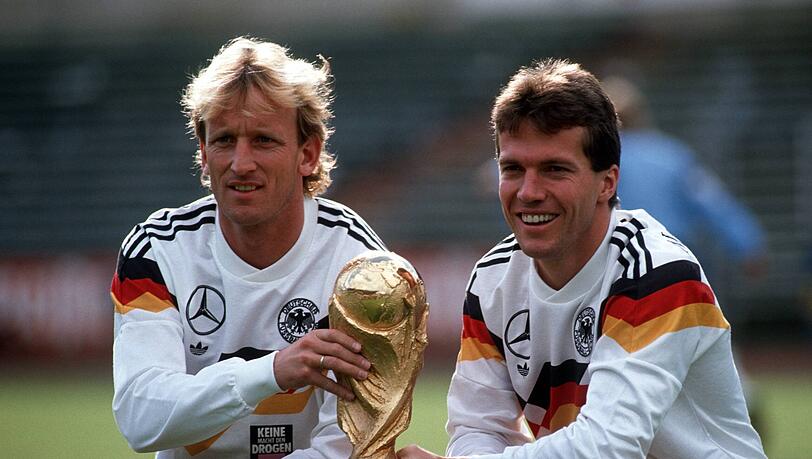 Rekordnationalspieler und Weltmeister: Lothar Matthäus, hier mit Andy Brehme. Rekordnationalspieler und Weltmeister: Lothar Matthäus, hier mit Andy Brehme.