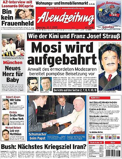 Am 18. Januar 2005 schrieb die AZ auf Seite 7, dass Mooshammers Rechtsanwalt Lutz Libbertz bereits erste wichtige Einzelheiten über dessen Testamente glaubte erahnen zu können: "Herr Moshammer hatte immer ein großes Herz für die sozial schwachen Menschen gehabt. Mir erzählte er einmal, dass er einen Großteil seines Erbes den Münchner Obdachlosen zukommen lassen will." Heute verwaltet der "Rudolph Moshammer Verein" verwaltet den Nachlass. Zuwendungen bekommt zum Beispiel die Obdachlosenhilfe St. Bonifaz, oder auch die Teestube Komm in der Zenettistraße, berichtete die AZ 2015.