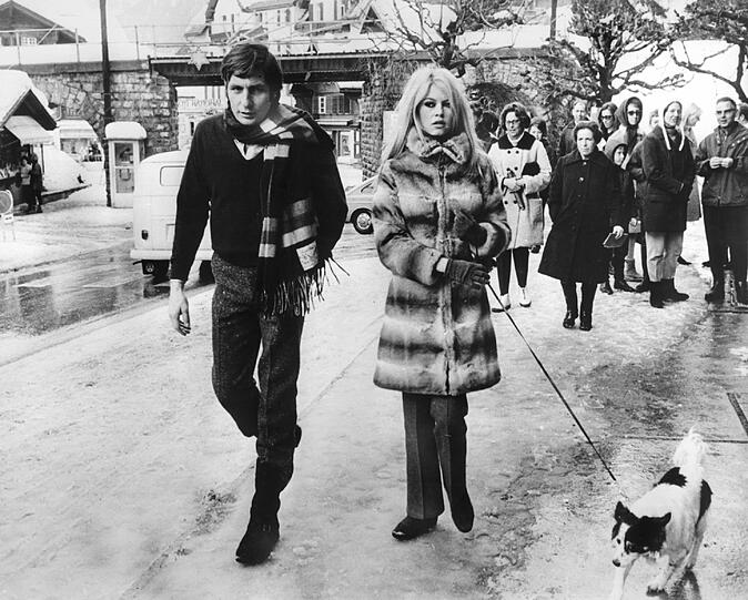 Gunter Sachs mit seiner Ehefrau, der Schauspielerin Brigitte Bardot, aufgenommen im August 1966. Die Ehe hielt drei Jahre.