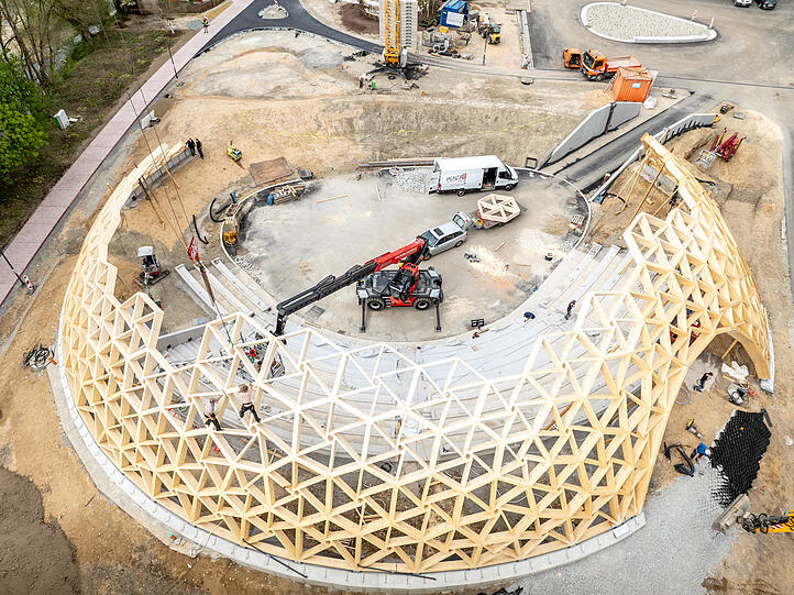 Die entstehende Parkarena von oben.