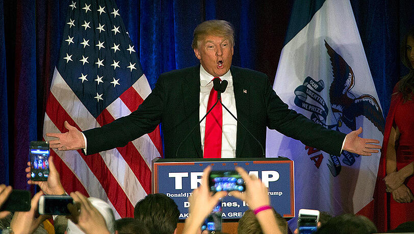 US-Präsidentschaftskandidat Donald Trump: "Ted Cruz hat Iowa nicht gewonnen, er hat den Sieg gestohlen." US-Präsidentschaftskandidat Donald Trump: "Ted Cruz hat Iowa nicht gewonnen, er hat den Sieg gestohlen."