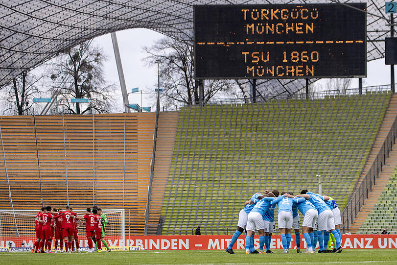 Leere Ränge beim letzten Duell zwischen Türkgücü und den Löwen im vergangenen April im Olympiastadion.