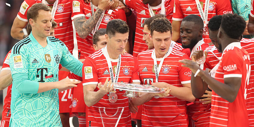 So feierten die Bayern den zehnten Meistertitel in Folge.