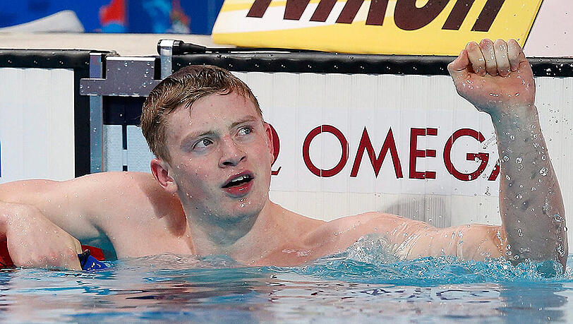 Weltrekord-Jojo in Kasan: Europameister Adam Peaty aus Großbritannien. Weltrekord-Jojo in Kasan: Europameister Adam Peaty aus Großbritannien.