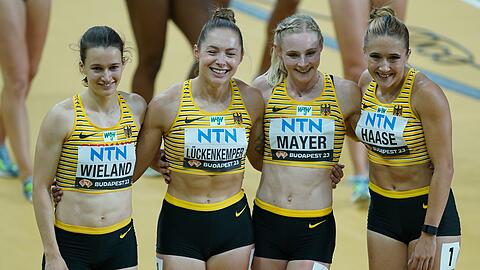 Die deutsche 4x100 m-Staffel der Frauen.