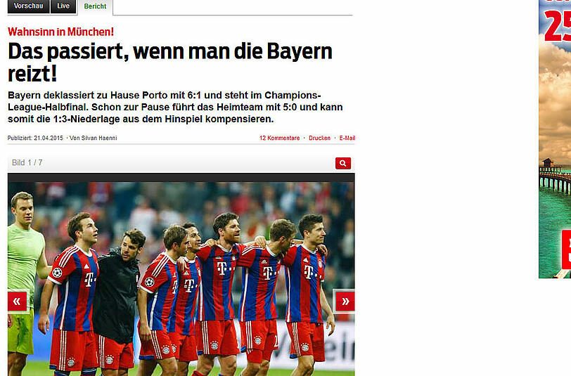 Blick aus der Schweiz: "Das passiert, wenn man die Bayern reizt"
