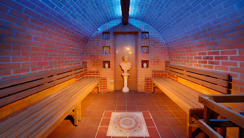 Das Sudatorium (60 Grad) in der Römerturmsauna. Das Sudatorium (60 Grad) in der Römerturmsauna.