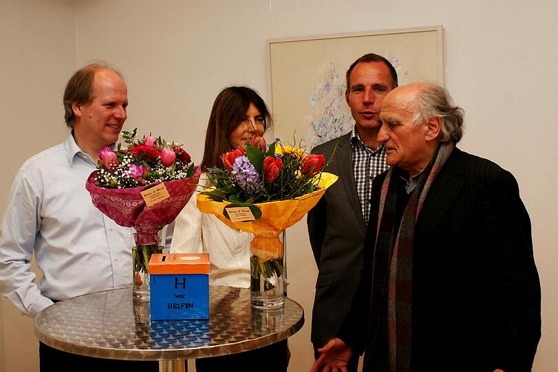 V. l.: Peter Peschel, (H-TEAM), Marianne Stark (Künstlerlin), Torsten Sowa (H-TEAM), Prof. Eckart Bruchner (Direktor Interfilm Akademie München).
