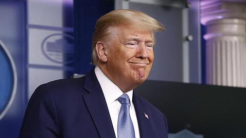 Donald Trump vergangenes Wochenende während einer Pressekonferenz zu weiteren Maßnahmen gegen die Corona-Krise.