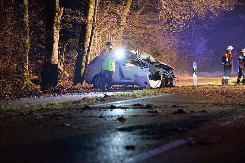 Unfall in der Gemeinde Egerer: Der Fahrer wurde bei dem Crash schwer verletzt. Die Bilder vom Unfallort.