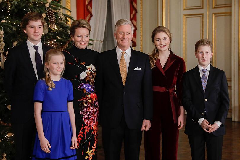 10. König Philippe und Königin Mathilde von Belgien mit ihren Kindern Kronprinzessin Elisabeth, Prinz Gabriel, Prinz Emmanuel und Prinzessin Eléonore (2 Prozent).