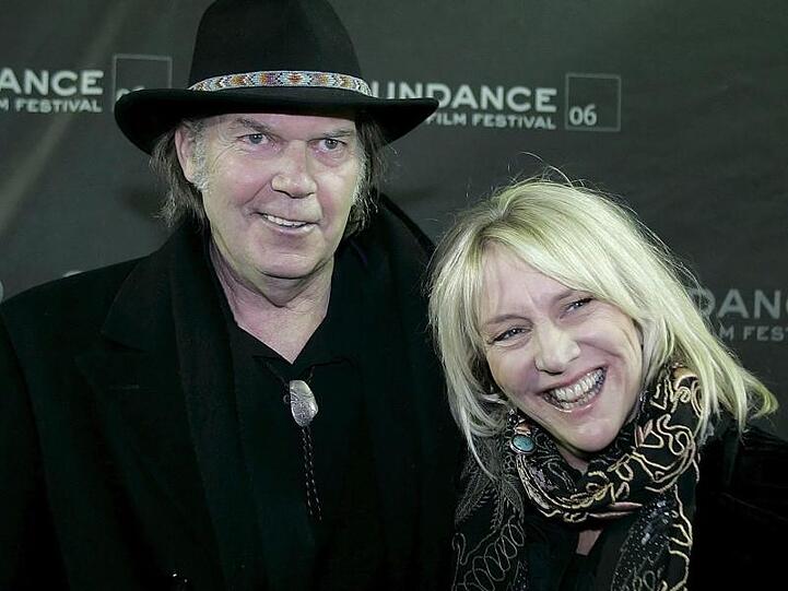 Der kanadische Sänger Neil Young und seine damalige Frau Pegi beim Sundance Film Festival.