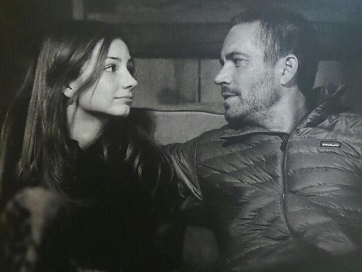 Meadow Walker und ihr Vater Paul auf einem alten Schnappschuss