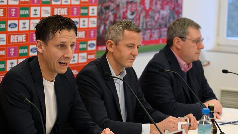 Kann sich über mangelende Arbeit vor Weihnachten nicht beklagen: FC-Geschäftsführer Christian Keller (l).
