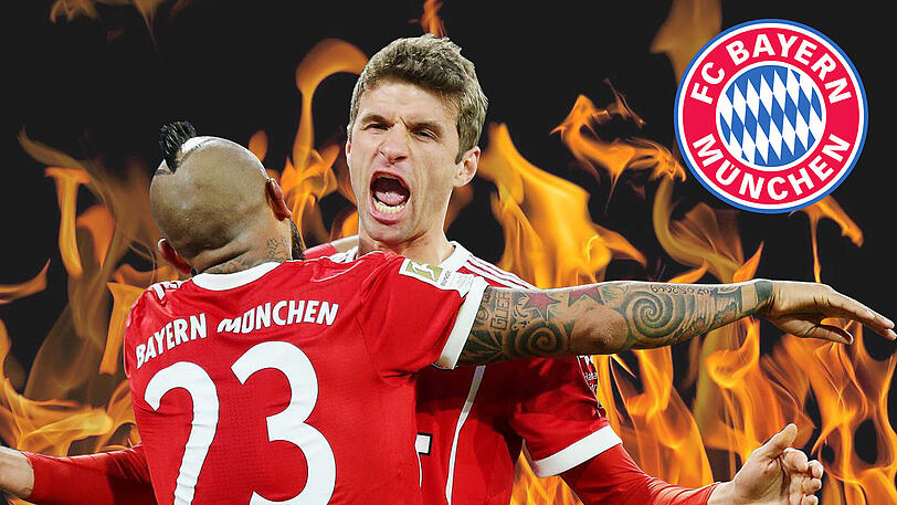 Wollen auch in der heißen Phase der Saison jubeln: Die Bayern-Stars um Arturo Vidal (l.) und Thomas Müller.