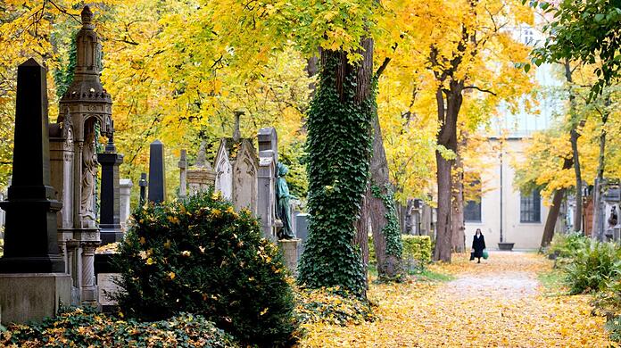 Der Südfriedhof: Hier gibt es viele repräsentative Grabstätten, heutzutage ist das nicht mehr die bevorzugte Art, seine letzte Ruhestätte zu gestalten.