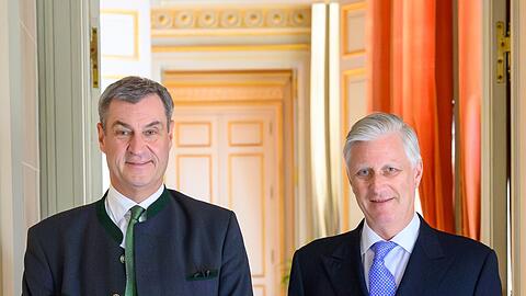 Bei seinem Besuch in Br&uuml;ssel traf S&ouml;der kurz auch K&ouml;nig Philippe von Belgien.