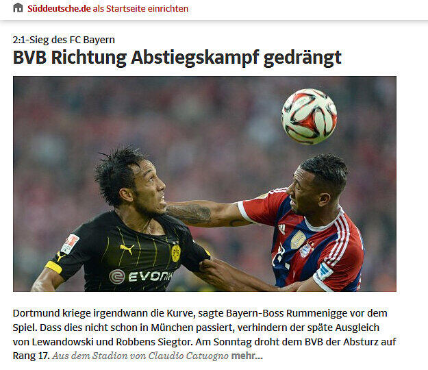 Pressestimmen zum Sieg des FC Bayern gegen Dortmund