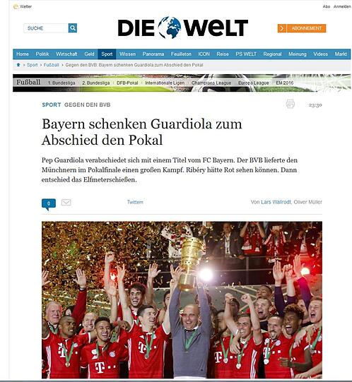 Und die Bayern machen ihrem Trainer laut "welt" zum Abschied noch ein Geschenk.