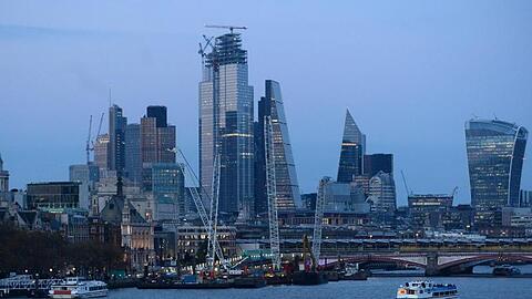 Die Skyline des Bankenviertels City of London.