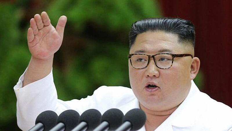 Nordkoreas Machthaber Kim Jong Un gestikuliert bei einem Treffen führender Funktionäre der regierenden Arbeiterpartei. Nordkoreas Machthaber Kim Jong Un gestikuliert bei einem Treffen führender Funktionäre der regierenden Arbeiterpartei.