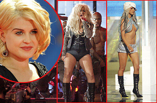 Eine Bildmontage die schon beeindruckt: Ganz links die schlanke Christina Aguilera, in der Mitte ein etwas aktuelleres Bild. Kelly Osbourne (lil.) hat jetzt ganz schön gegen die blonde Sängerin ausgeteilt...