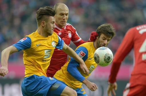 Arjen Robben war der Mann des Spiels beim 2:0-Sieg des FC Bayern gegen Eintracht Braunschweig.