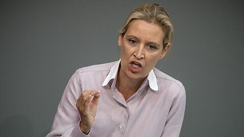 Alice Weidel, Fraktionvorsitzende der AfD, spricht bei der Plenarsitzung des Deutschen Bundestages im Reichstagsgebäude.