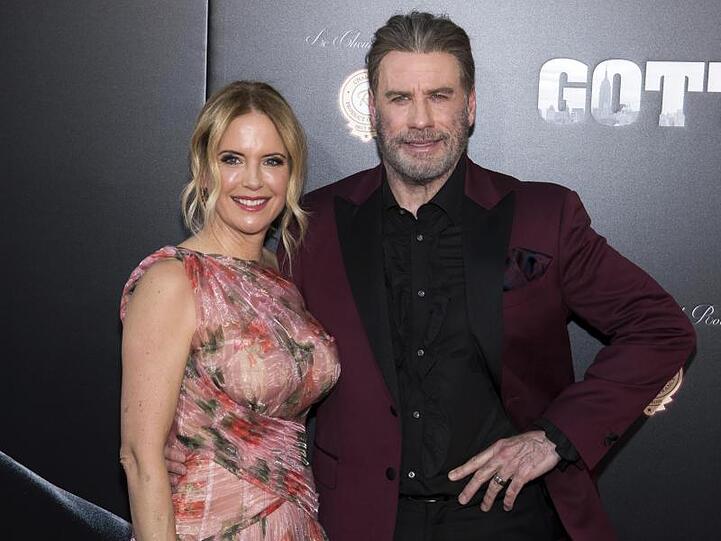 Kelly Preston mit ihrem Ehemann John Travolta, Schauspieler bei der Premiere des Films "Gotti" 2018 in New York.