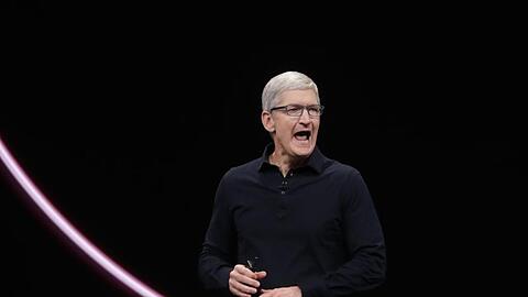 Tim Cook, CEO von Apple, spricht auf der Apple-Entwicklerkonferenz WWDC.