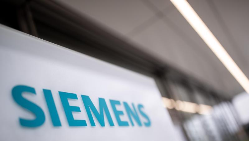 Das Schriftzug-Logo des deutschen Industriekonzerns Siemens.