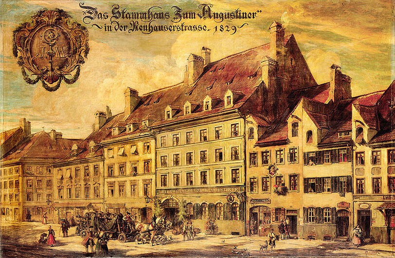 Seit 1817 befand sich der Augustiner-Bräu in der Neuhauser Straße, nachdem das Klosterareal baufällig geworden war.