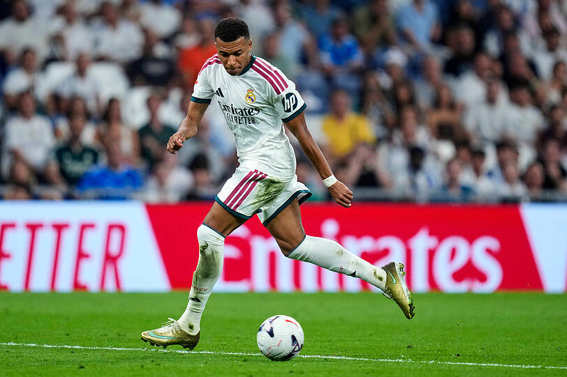 Gewohnt selbstbewusst: Kylian Mbappé von Real Madrid. Gewohnt selbstbewusst: Kylian Mbappé von Real Madrid.