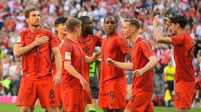 Hatten Grund zur Freude: Die Bayern um Leon Goretzka.