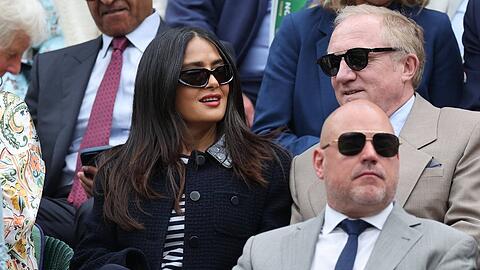 Salma Hayek und ihr Ehemann François-Henri Pinault in Wimbledon.