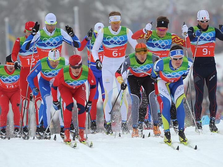 Die Langläufer starten in die 4x10km-Staffel.