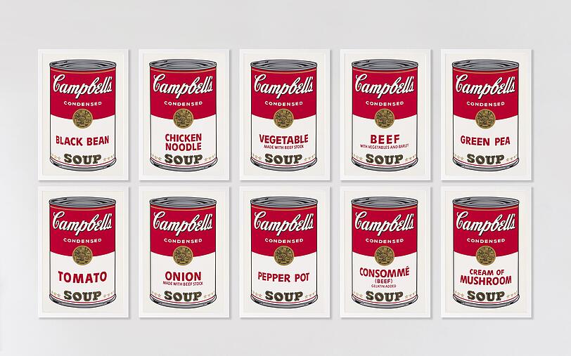 Wer kann den dekorativen Campbell‘s-Dosen schon widerstehen? Zumindest in der Siebdruck-Version von Andy Warhol. Wer kann den dekorativen Campbell‘s-Dosen schon widerstehen? Zumindest in der Siebdruck-Version von Andy Warhol.