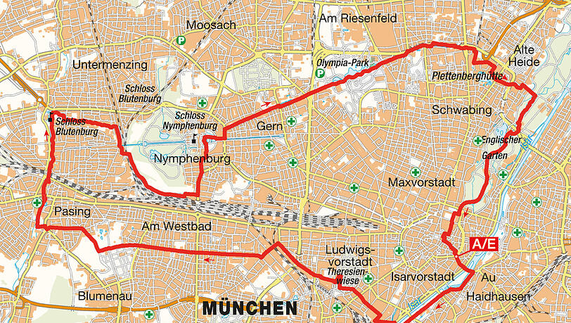 Quer durch München: 44 Kilometer durch die Stadt Quer durch München: 44 Kilometer durch die Stadt