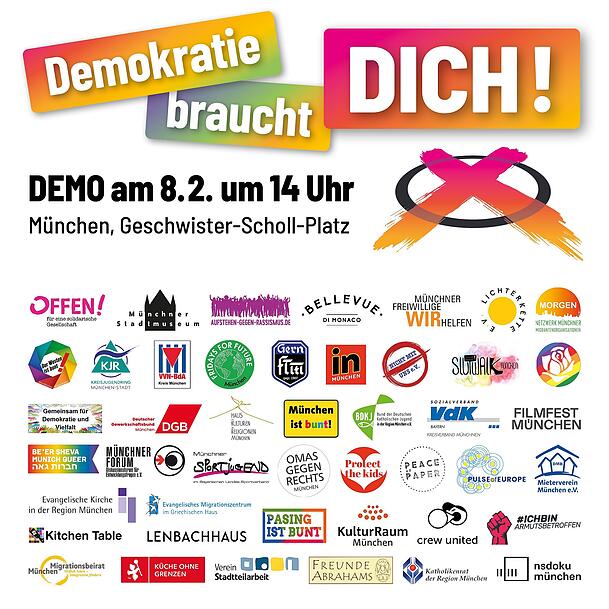 Mit diesem Aufruf, auf dem die Erstunterzeichner vermerkt sind, wird zur Demo am 8. Februar geladen.