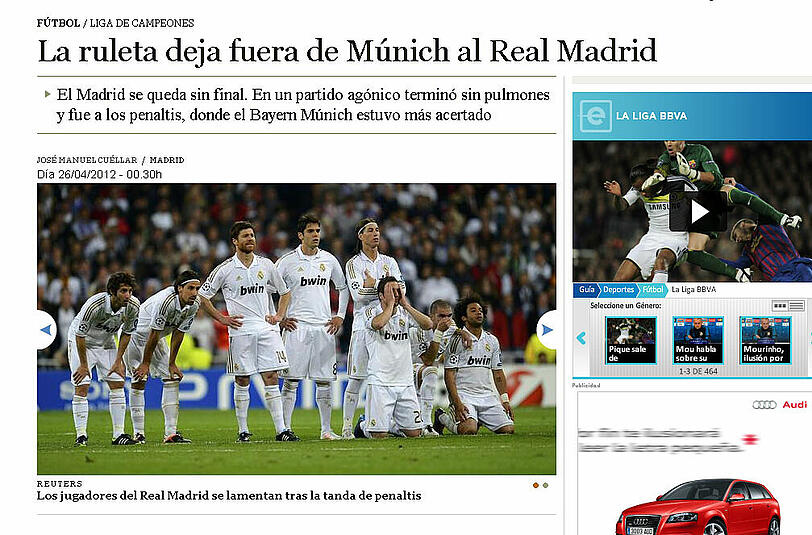 Die spanische Zeitung "ABC" bedauert das Ausscheiden ihrer "Königlichen".