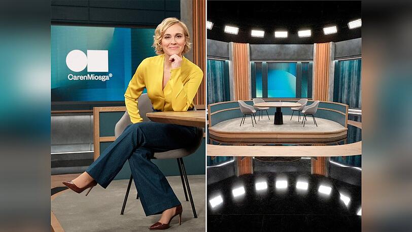 Caren Miosga in ihrem neuen Studio. Caren Miosga in ihrem neuen Studio.