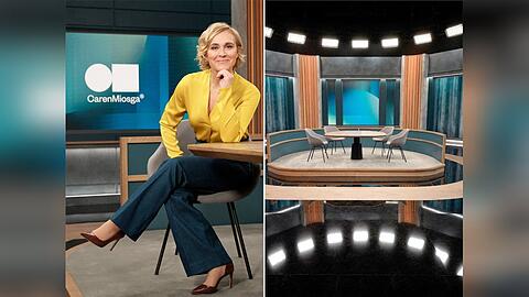 Caren Miosga in ihrem neuen Studio.