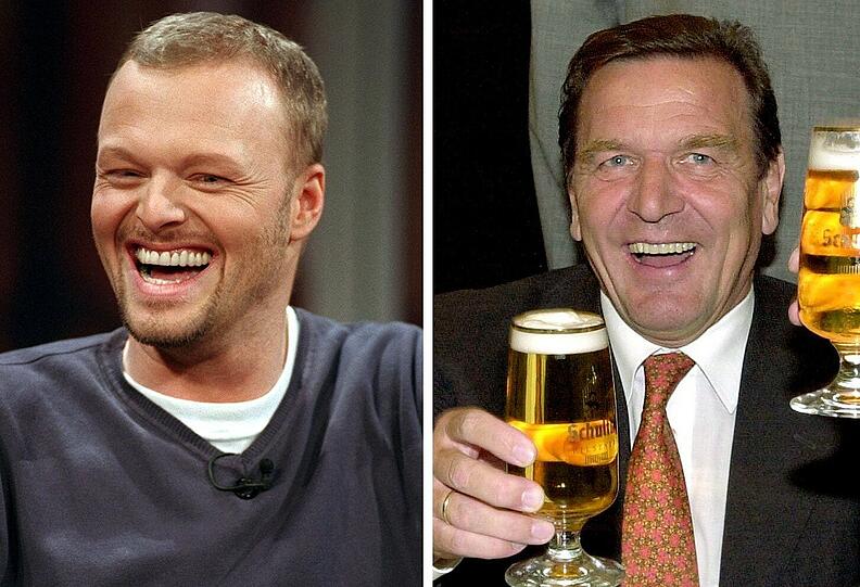 Der Kanzler als unfreiwilliger Popstar: Den von Schröder während einer Autogrammstunde geäußerten Wunsch "Hol mir mal ne Flasche Bier, sonst streik ich hier" schnappte Entertainer Stefan Raab auf. Von der Single Raab featuring DJ Bundeskanzler wurden im Jahr 2000 in nur drei Tagen nach Veröffentlichung 250.000 Singles ausgeliefert.