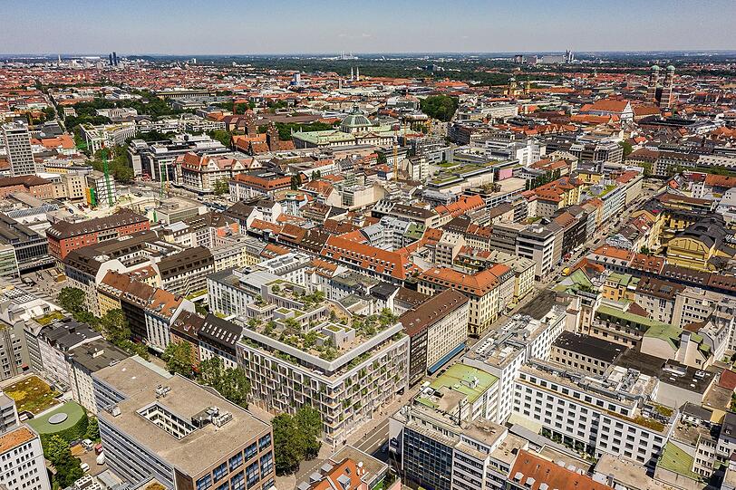 So soll sich das luftige Bürohaus in das Bahnhofsviertel fügen.