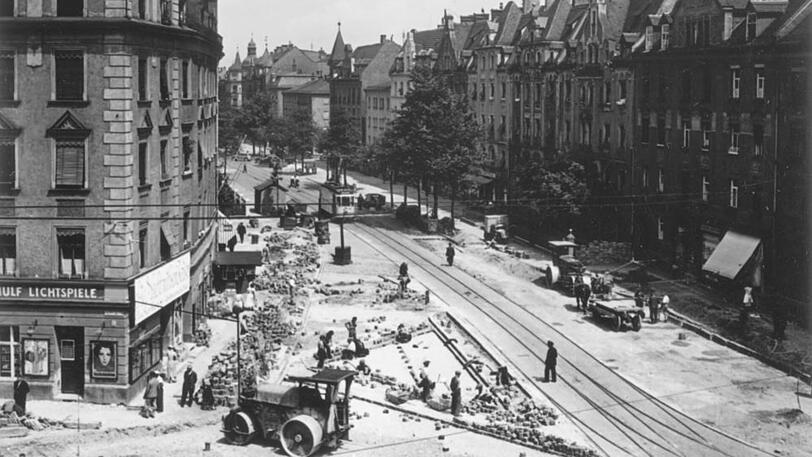 Die Donnersbergerstraße, Ecke Arnulfstraße 1937.