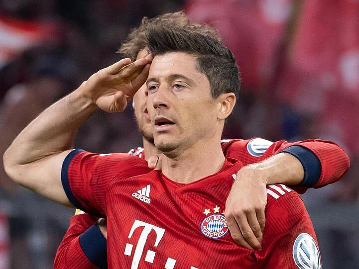 Münchens Robert Lewandowski, hier beim Spiel gegen den 1. FC Heidenheim. Foto: Sven Hoppe/Archivbild