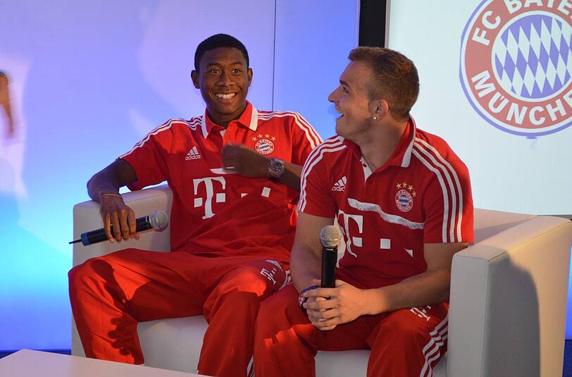 David Alaba (l.) und Xherdan Shaqiri vom FC Bayern München.
