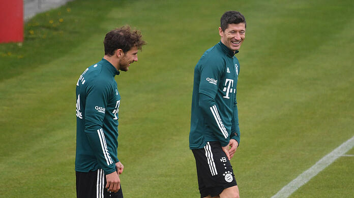 Kehren aus dem Urlaub wieder zurück: Leon Goretzka (l.) und Robert Lewandowski.