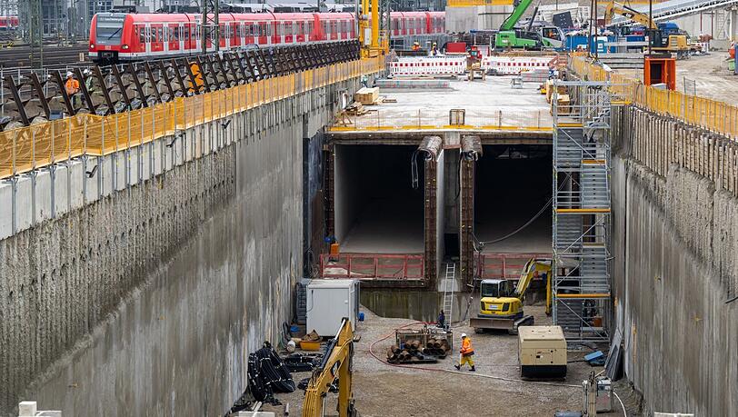 Die Baustelle zur Zweiten Stammstrecke auf der Höhe Donnersbergerbrücke in diesen Tagen.