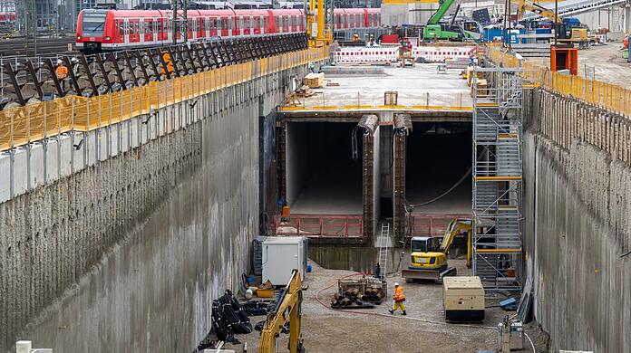Die Baustelle zur Zweiten Stammstrecke auf der Höhe Donnersbergerbrücke in diesen Tagen.